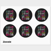 Sticker Rond Citation Motivation Inspirationnelle Femme forte (Feuille)