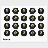 Sticker Rond Citation Positive Femme Fleur Anniversaire (Feuille)