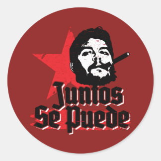 Sticker Rond Citation révolutionnaire de Che Guevara Juntos Se