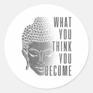 Sticker Rond Citation Spirituelle Bouddha Cadeau Bouddhisme Yog