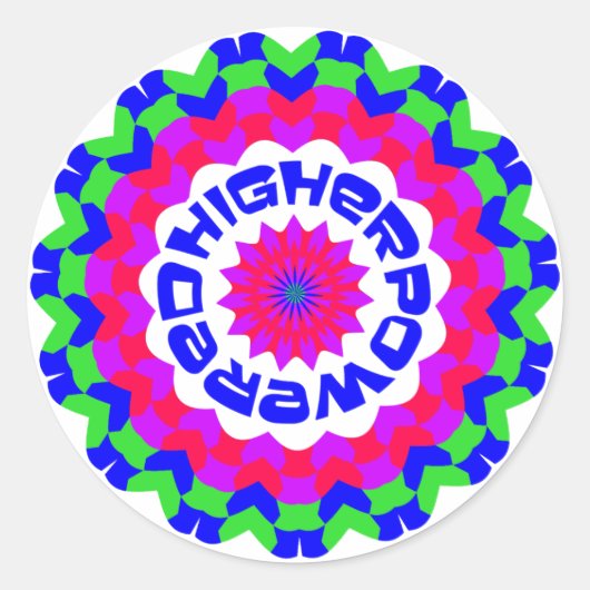 Sticker Rond Citation Spirituelle Plus Élevée Conception De Kal (Devant)