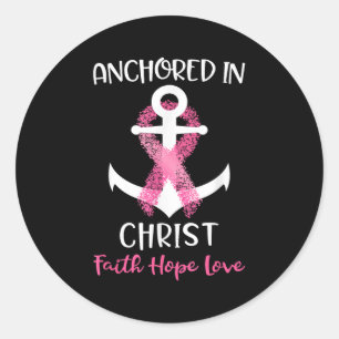 Sticker Rond Citation Sur Le Cancer Du Sein Rose Ancrée Dans La
