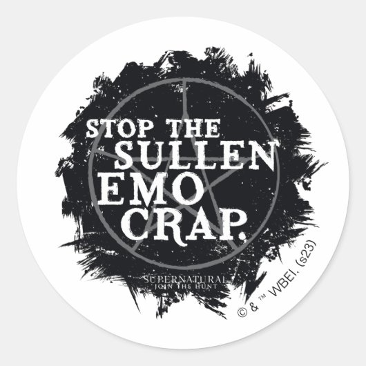 Sticker Rond Citation surnaturelle "Emo" (Devant)