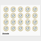 Sticker Rond Citation Transformée Cœur et Papillons Bleus (Feuille)