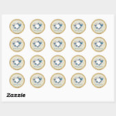 Sticker Rond Citation Transformée Cœur et Papillons Bleus (Feuille)