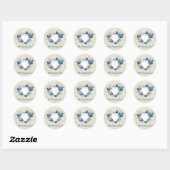 Sticker Rond Citation Transformée Cœur et Papillons Bleus (Feuille)
