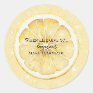 Sticker Rond Citation Vie Blanche Vous Donne Des Citrons Paille