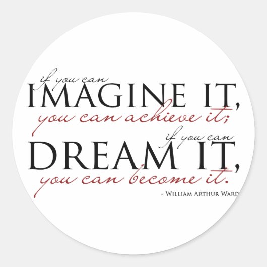 Sticker Rond Citation William Ward Imagine (Devant)