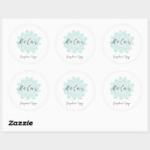 Sticker Rond Citation Yoga Relaxation Verte Blanc (Feuille)