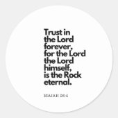 Sticker Rond Citations bibliques : L'Éternel est le rocher éter (Devant)
