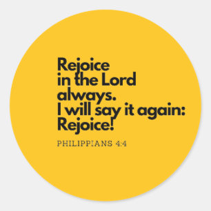 Sticker Rond Citations bibliques : Réjouissez-vous dans le Seig