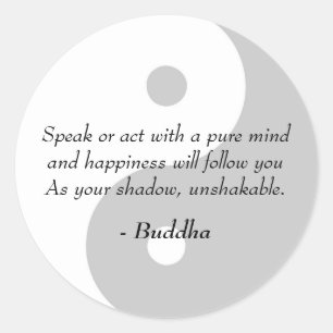 Sticker Rond Citations célèbres de Bouddha - esprit et bonheu