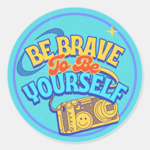 Sticker Rond Citations de mode créatives et minimalistes