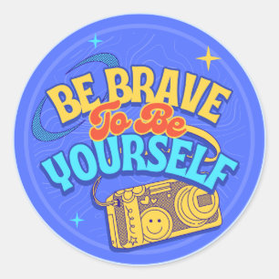Sticker Rond Citations de mode créatives et minimalistes