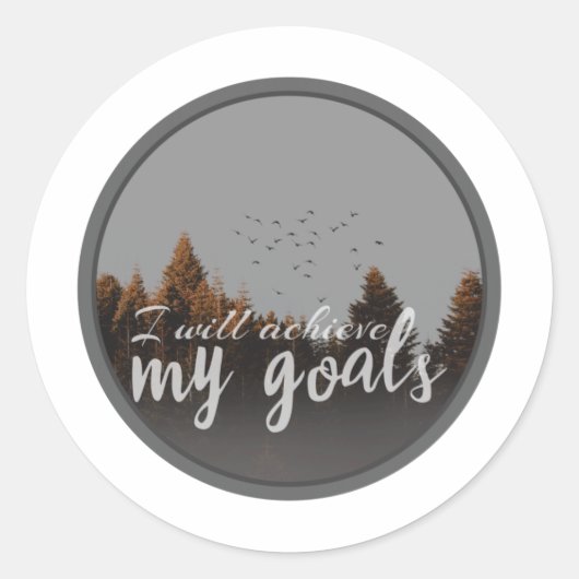 Sticker Rond citations de motivation matinale pour l'amour pers (Devant)