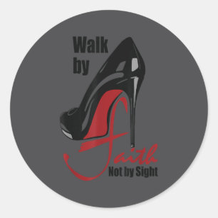 Sticker Rond Citations de motivation pour marcher par la foi et