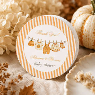 Sticker Rond Citations de remerciement pour Baby Shower tenue v