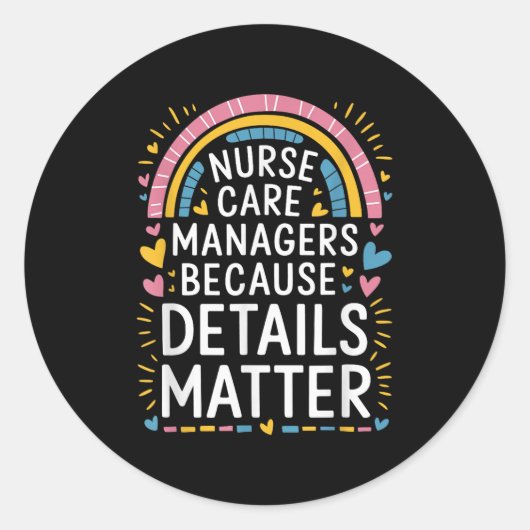 Sticker Rond Citations De Responsable De Soins Pour Les Infirmi (Devant)