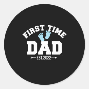 Sticker Rond Citations grand-père   First Time Papa 2022