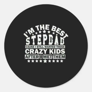 Sticker Rond Citations grand-père Je Suis Le Meilleur Stepdad
