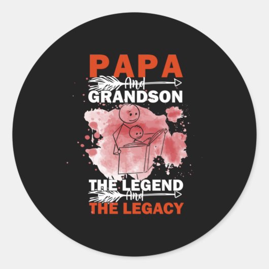 Sticker Rond Citations grand-père | Papa Et Grandson (Devant)
