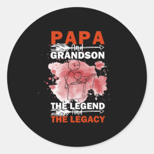 Sticker Rond Citations grand-père   Papa Et Grandson