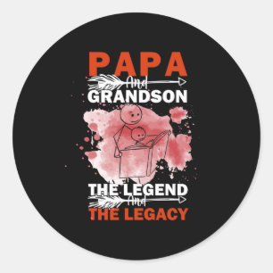 Sticker Rond Citations grand-père Papa Et Grandson