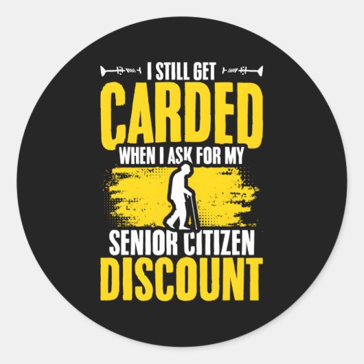 Sticker Rond Citoyen senior Old Guy Senior Citizen (Devant)