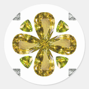 Sticker Rond Citrine Clover