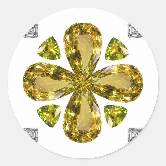 Sticker Rond Citrine Clover (Devant)