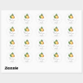 Sticker Rond citron aquarelle merci (Feuille)