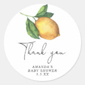 Sticker Rond citron aquarelle merci (Devant)