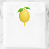 Sticker Rond Citron avec goutte de jus (Sac)