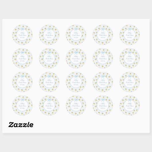 Sticker Rond Citron bleu chou italien (Feuille)