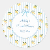 Sticker Rond Citron bleu chou italien (Devant)