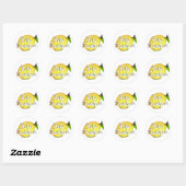 Sticker Rond Citron, Bonjour Soleil (Feuille)