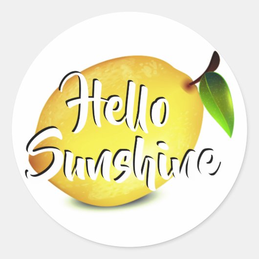 Sticker Rond Citron, Bonjour Soleil (Devant)