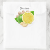 Sticker Rond Citron, chaux et gingembre (Sac)