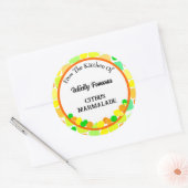 Sticker Rond Citron, chaux et oranges Agrumes Fruit modifiable (Enveloppe)