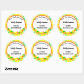 Sticker Rond Citron, chaux et oranges Agrumes Fruit modifiable (Feuille)