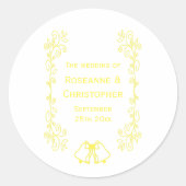 Sticker Rond Citron-cloches Sollwork Mariage Design (Devant)