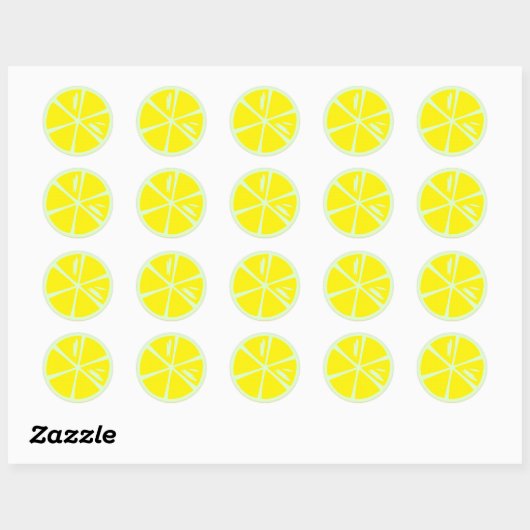 Sticker Rond Citron collant (Feuille)