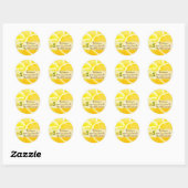 Sticker Rond Citron design Adresse de retour (Feuille)