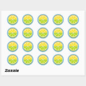 Sticker Rond Citron et citron vert (Feuille)