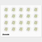 Sticker Rond Citron et Feuille | Adresse de retour botanique ch (Feuille)