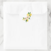 Sticker Rond Citron et fleurs posés en aquarelle (Sac)