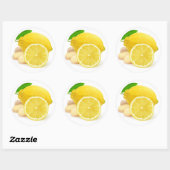 Sticker Rond Citron et gingembre (Feuille)