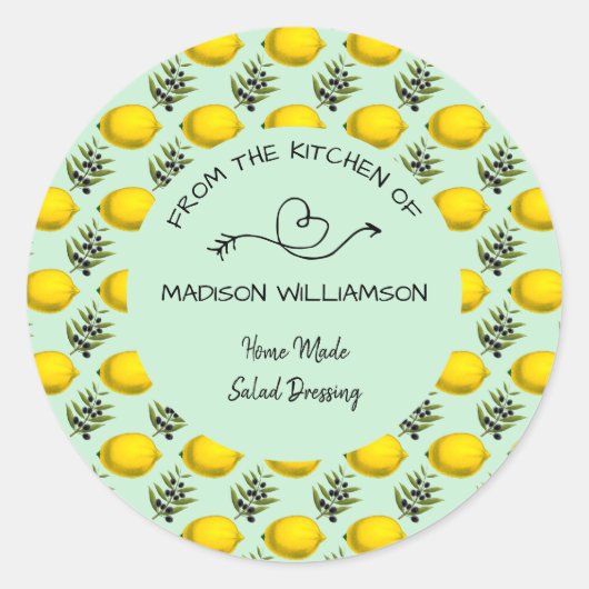 Sticker Rond Citron et olive de la cuisine de (Devant)