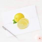 Sticker Rond Citron frais avec tranches (Enveloppe)