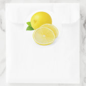 Sticker Rond Citron frais avec tranches (Sac)